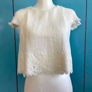 Zara Elegant White Lace Trim Top Size M
Love 9